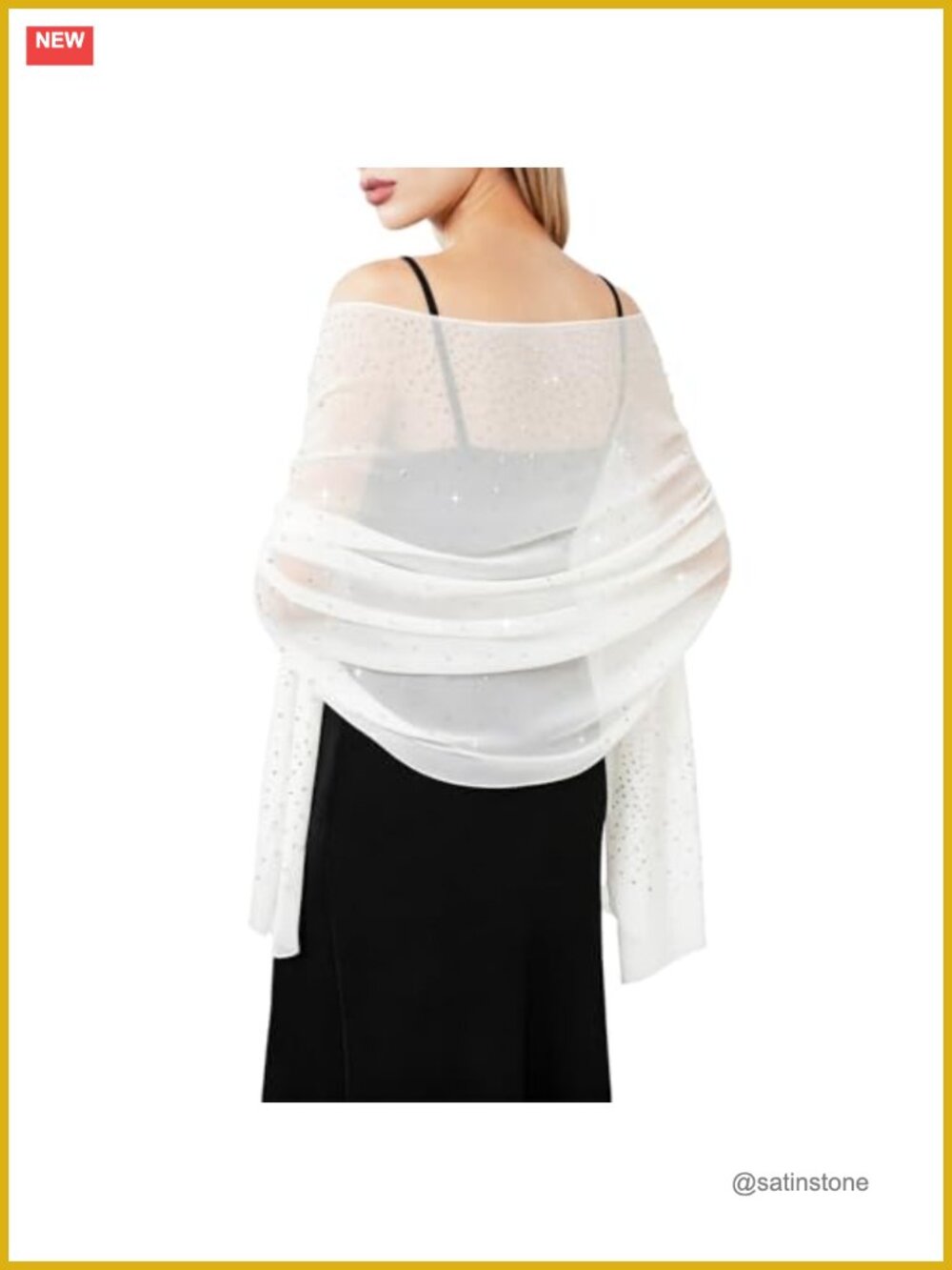 Sparkly Chiffon Shawl Wrap Evening Dress Wedding Bridal Scarf Sheer Glitter